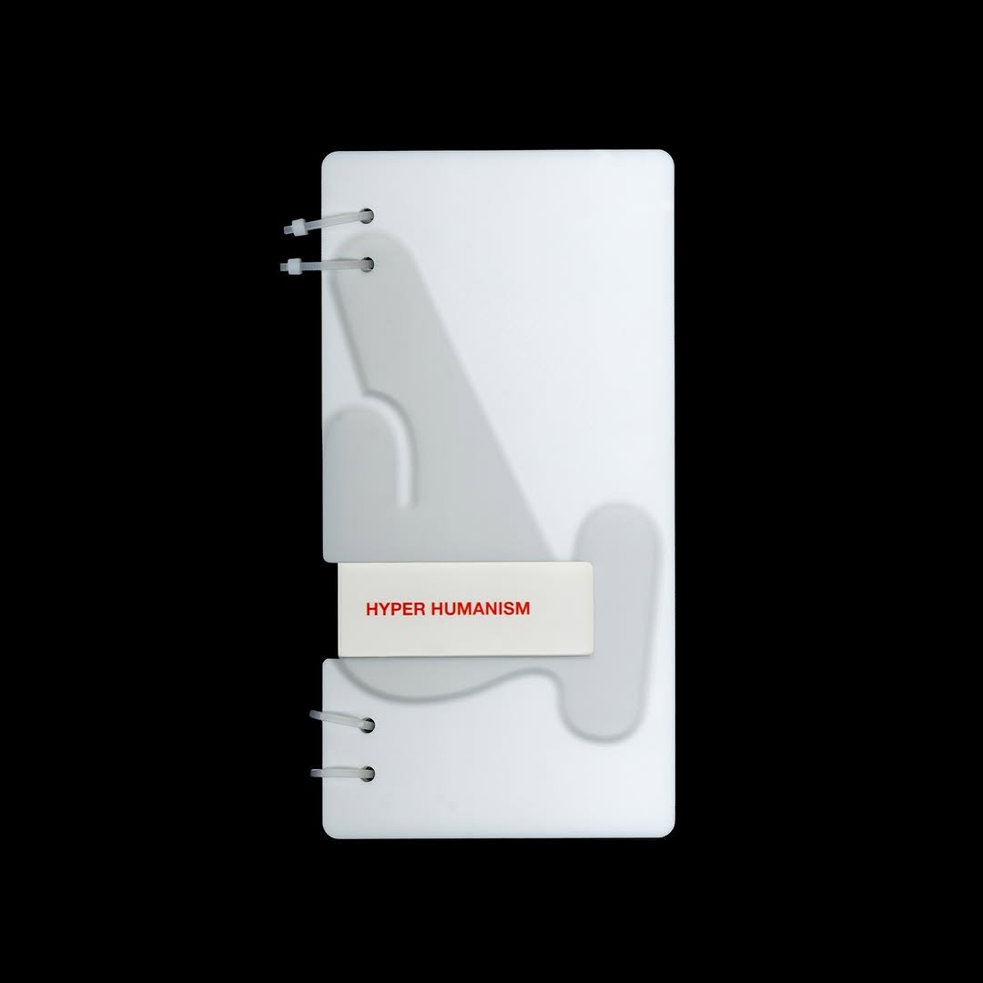 Photo by AABB OS Library on December 26, 2025. May be an image of diary, book, clipboard, binder, stapler and text that says 'HYPER HYPERHUMANISM HUMANISM'.