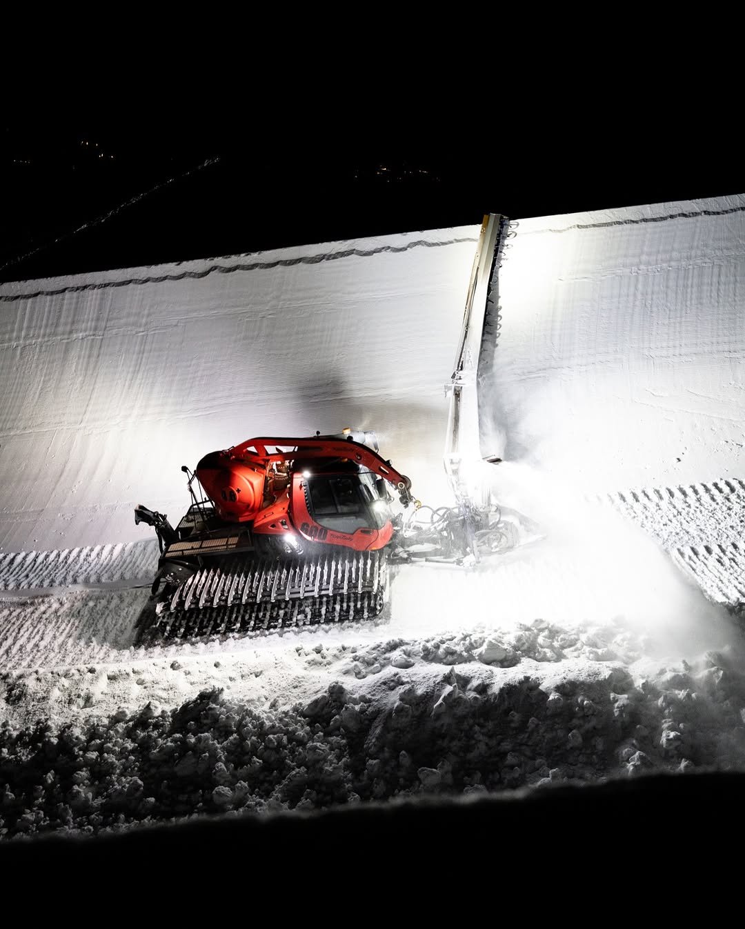 Photo by Aaron Witt on February 19, 2026. May be an image of snowplow, snowmobile, ski, ski slope, arctic, snow and text.