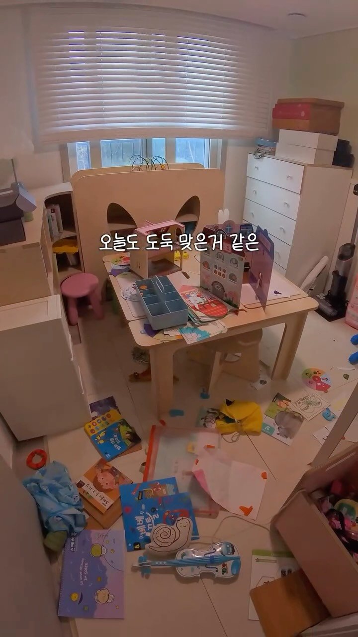 about_udin 게시물 이미지: 도둑맞은
저희 집 매일 난리난 방

정리 영상도 보고 싶어 하시길래
책, 장난감...