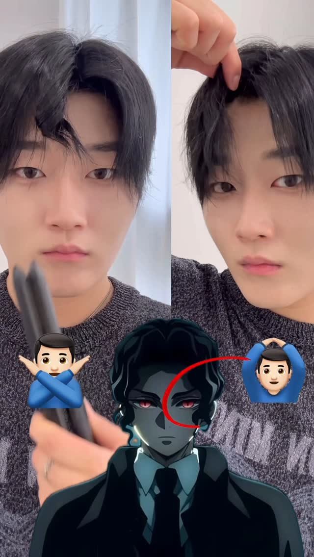 acide_pluie 게시물 이미지: 얼른 무한성 보고싶은 마음에 무잔 앞머리 스타일링 팁을 찍어봤습니다 

예약...
