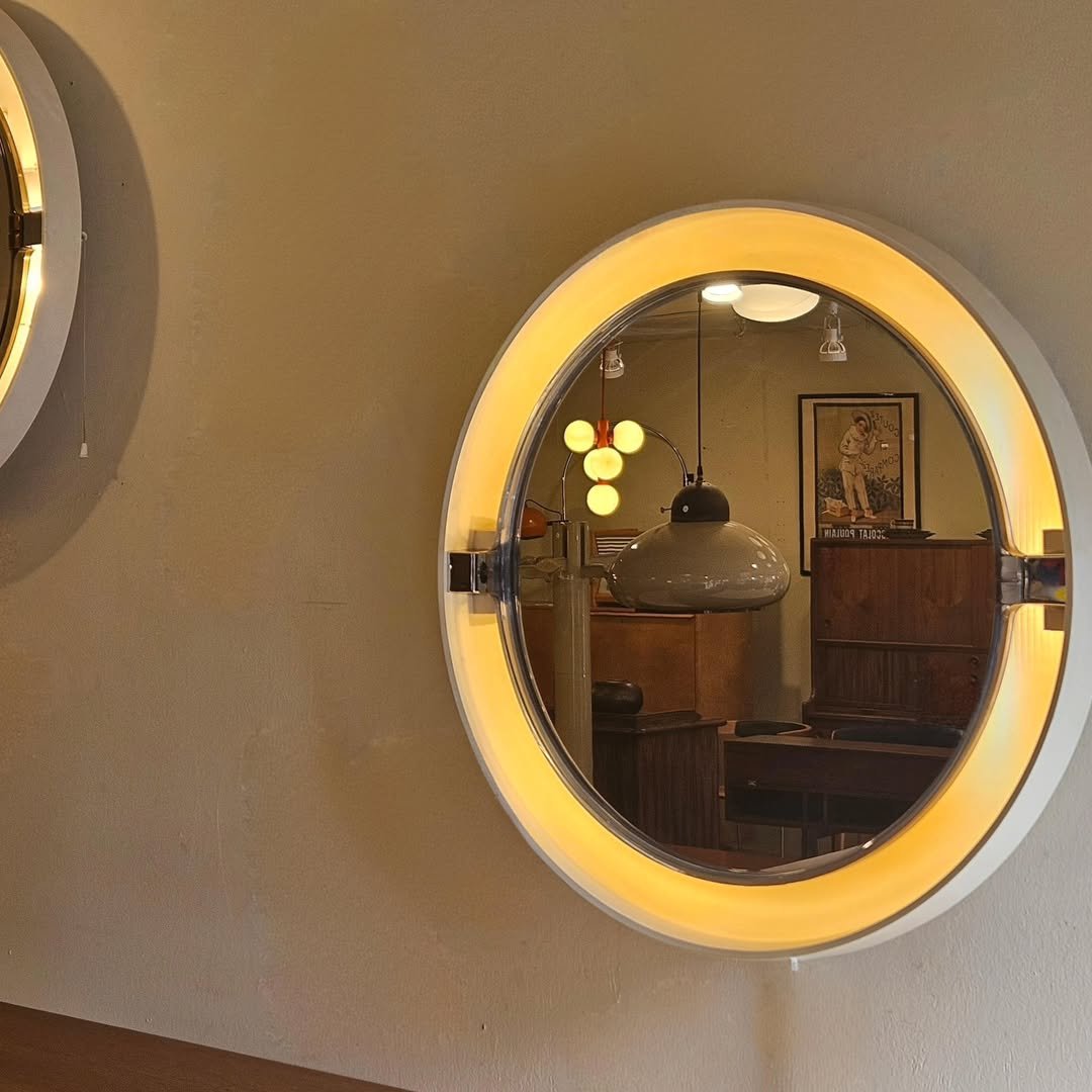 Photo by adel on August 02, 2025. May be an image of lighting, mirror, indoors and text.