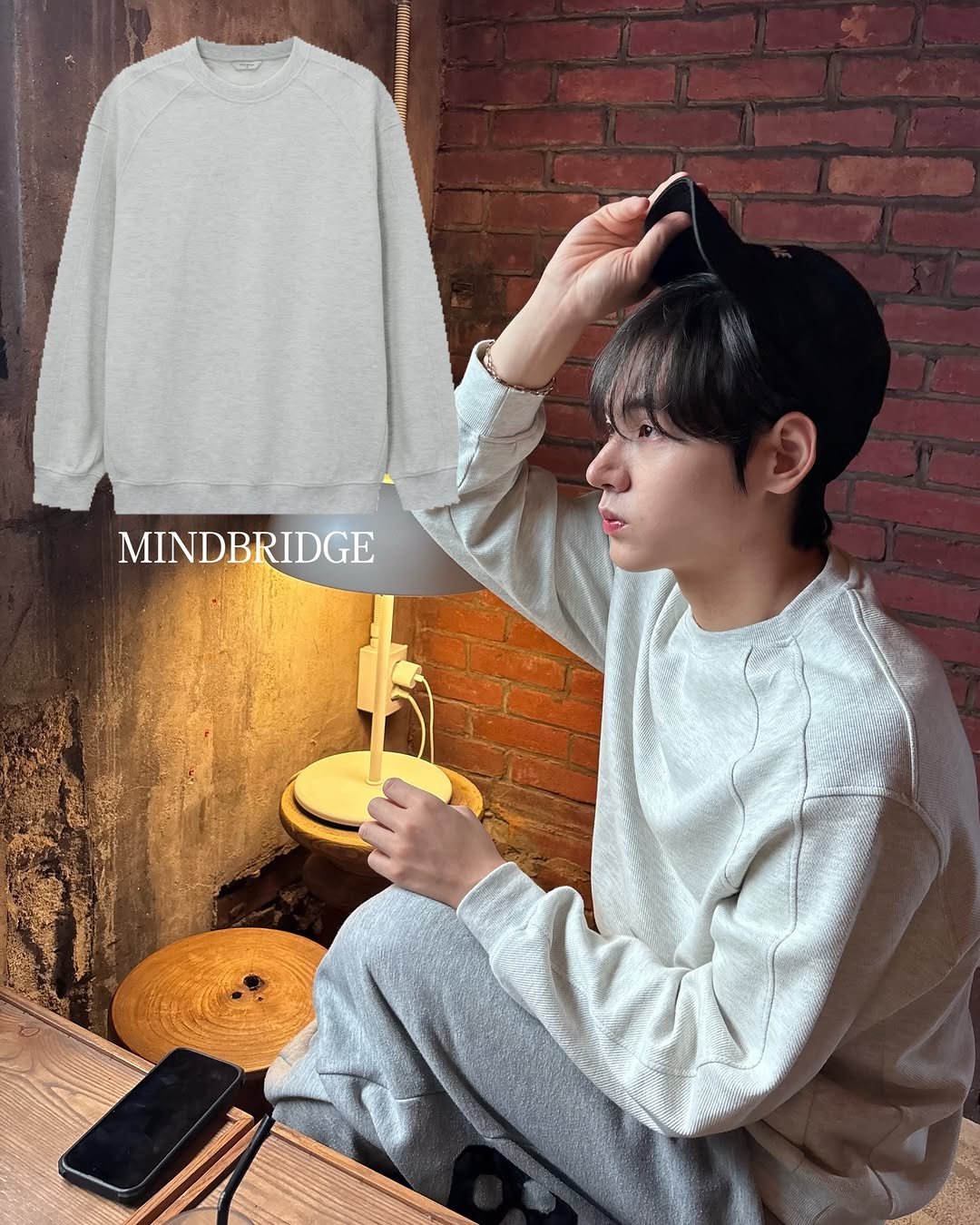 Photo shared by 어차피환이 on February 18, 2026 tagging @mindbridge_kr. May be an image of sweater, fleece, top, sweatshirt and text that says 'MINDBRIDGE ခ LIE'.