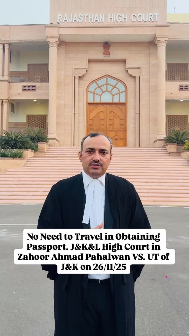 advocate_vipinporia 게시물 이미지: No Need to Travel in Obtaining Passport. J&K&L...