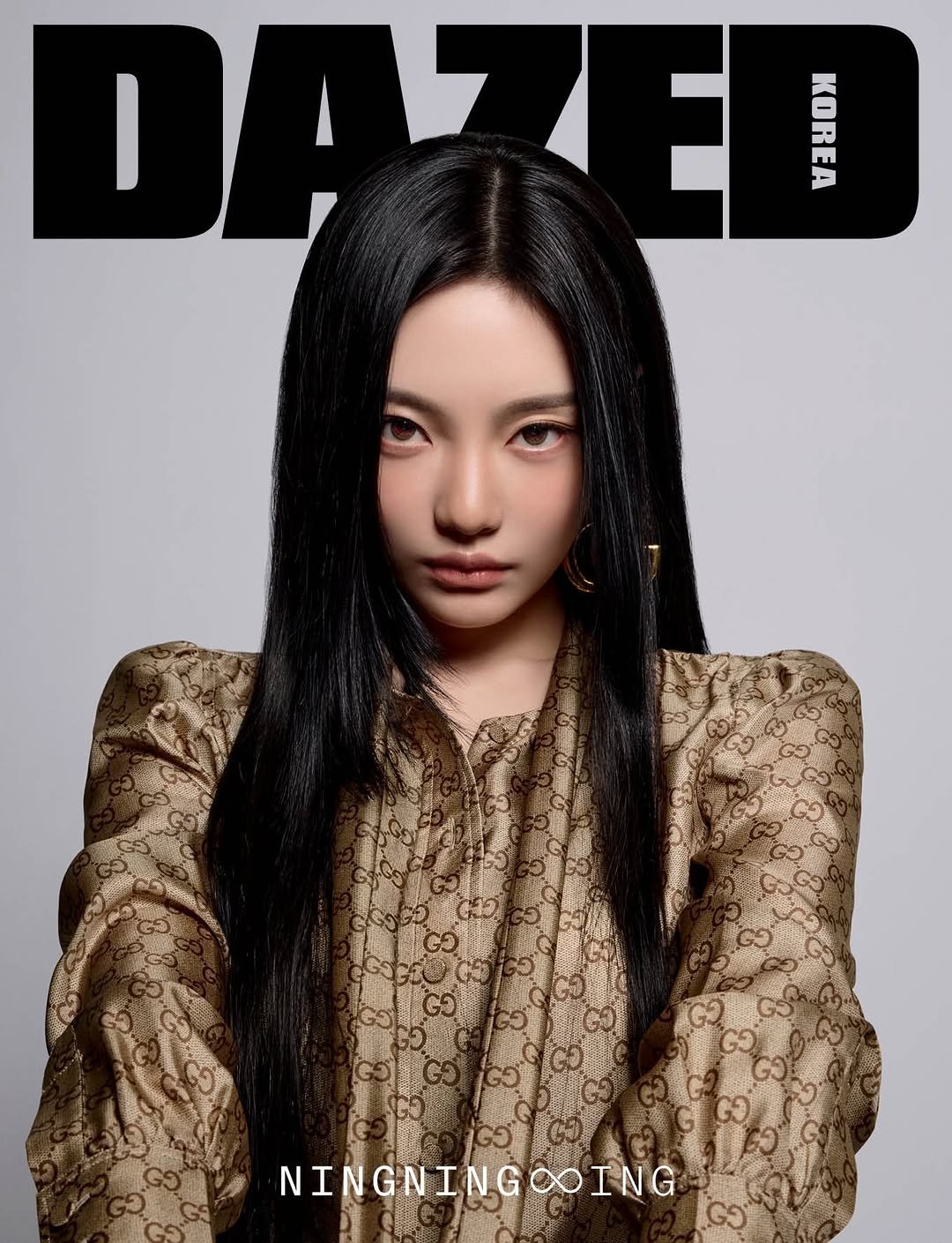 Photo by aespa 에스파 on February 19, 2026. May be an image of one or more people, hair, magazine, poster and text.