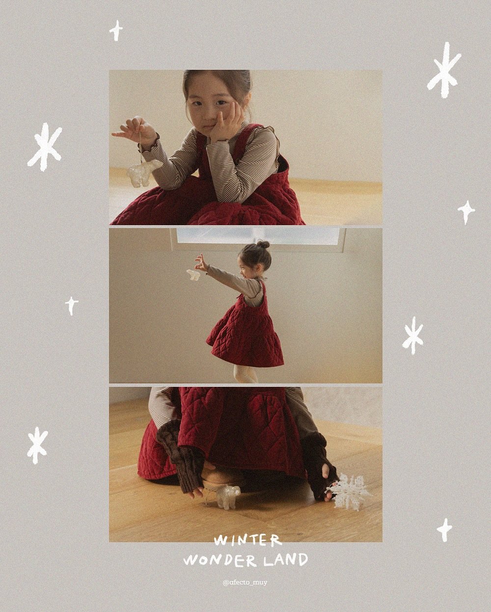Photo by 아펙토무이 on November 12, 2025. May be an image of child, duffle coat, turtleneck, dress and text that says '十 * * t * * WINTER WONDER LAND @nfecto_muy Dafeeto muy +'.