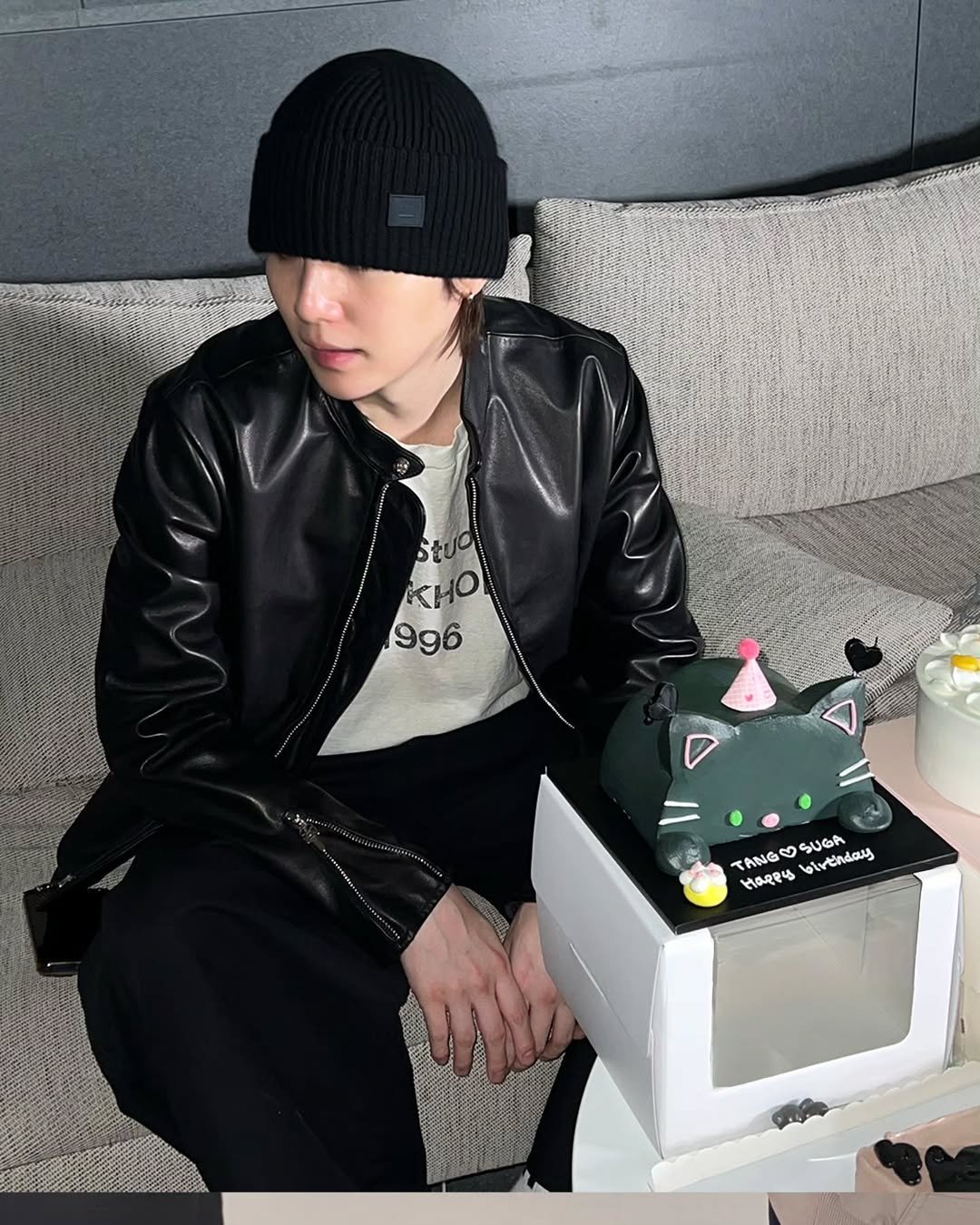 Photo by SUGA of BTS 민윤기 on March 09, 2026. May be an image of bolo tie and text.