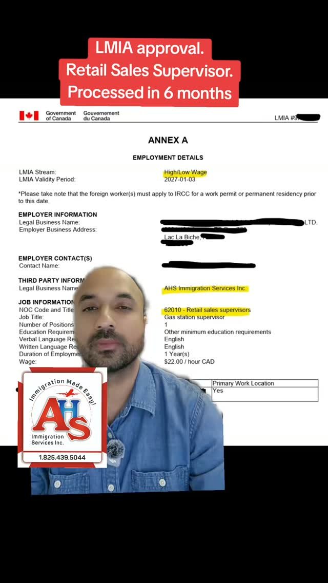 ahsimmigration 게시물 이미지: LMIA approval! #ahsimmigration...