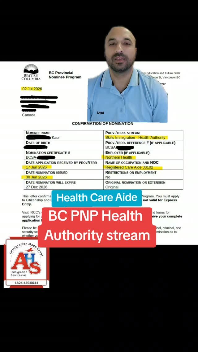 ahsimmigration 게시물 이미지: BC PNP Health Authority. #ahsimmigration...