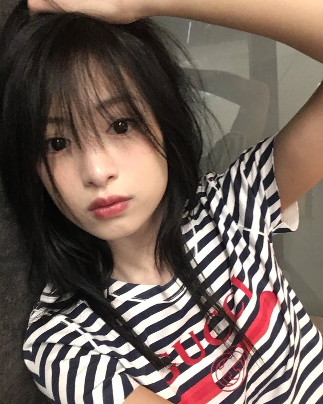 Photo by BABYMONSTER AHYEON 아현 on October 19, 2025. May be a selfie of one or more people, hair, top and text.