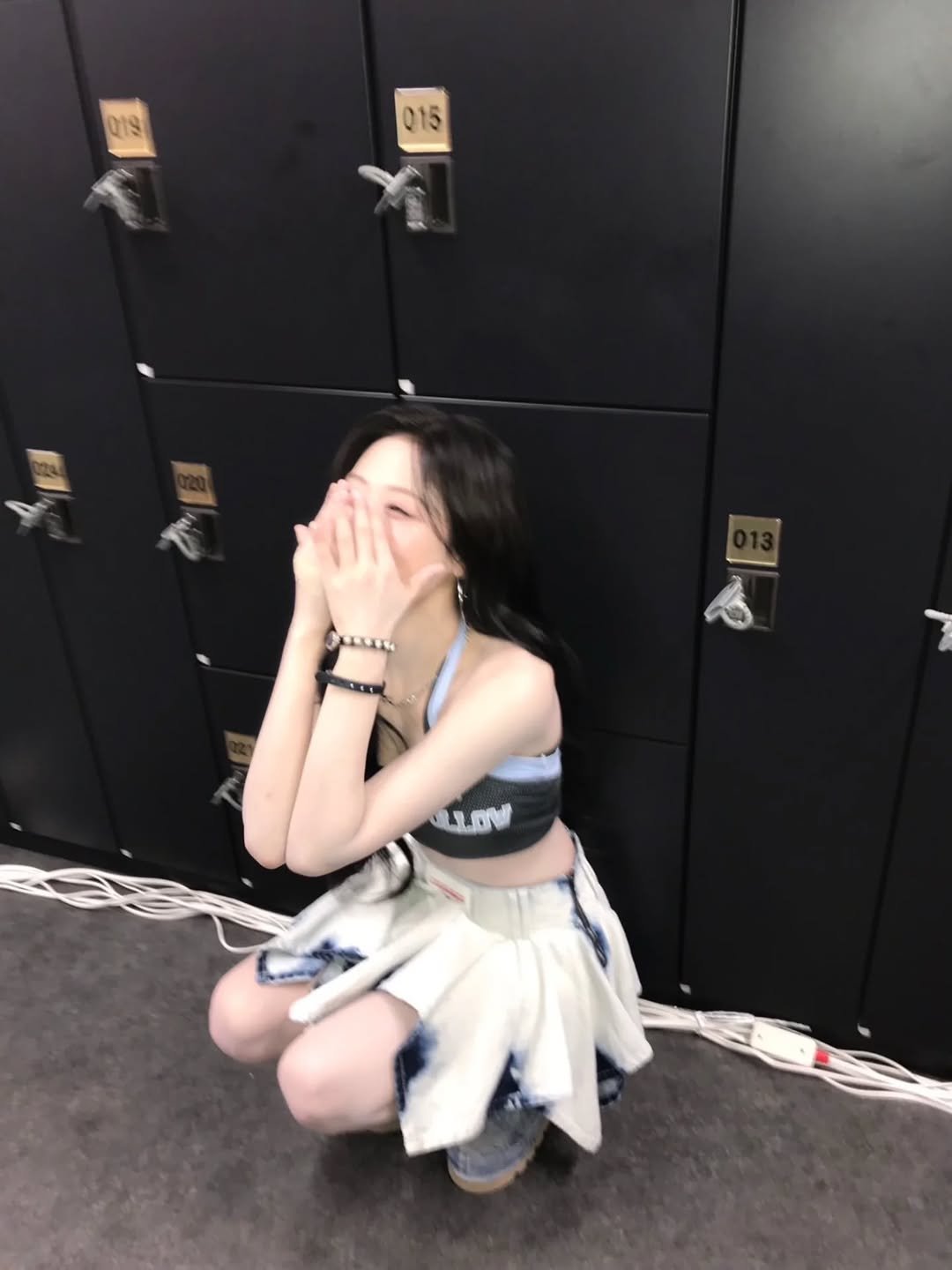 Photo by BABYMONSTER AHYEON 아현 on December 22, 2025. May be an image of skirt, miniskirt and text.