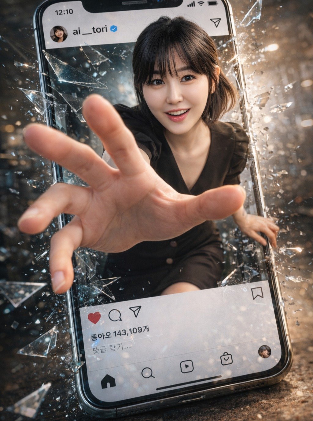 Photo by AI토리/AI / 강사 / AI활용꿀팁 on January 11, 2026. May be an image of phone and text that says '12:10 wil ai_tori ai tori aA 좋아오 좋아오143,109개 143, 109개 댓글 닷글탐기... 탐기...'.