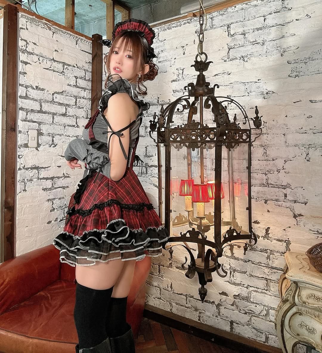 Photo by 希島あいり / Airi Kijima 💐:*. on February 14, 2026. May be an image of costume, fishnet stockings, dress, miniskirt and text.