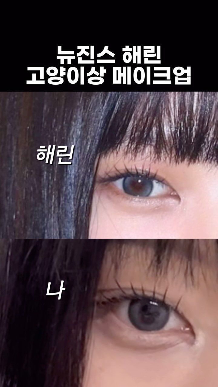 aixoxe 게시물 이미지: 뉴진스 해린 고양이상 메이크업
