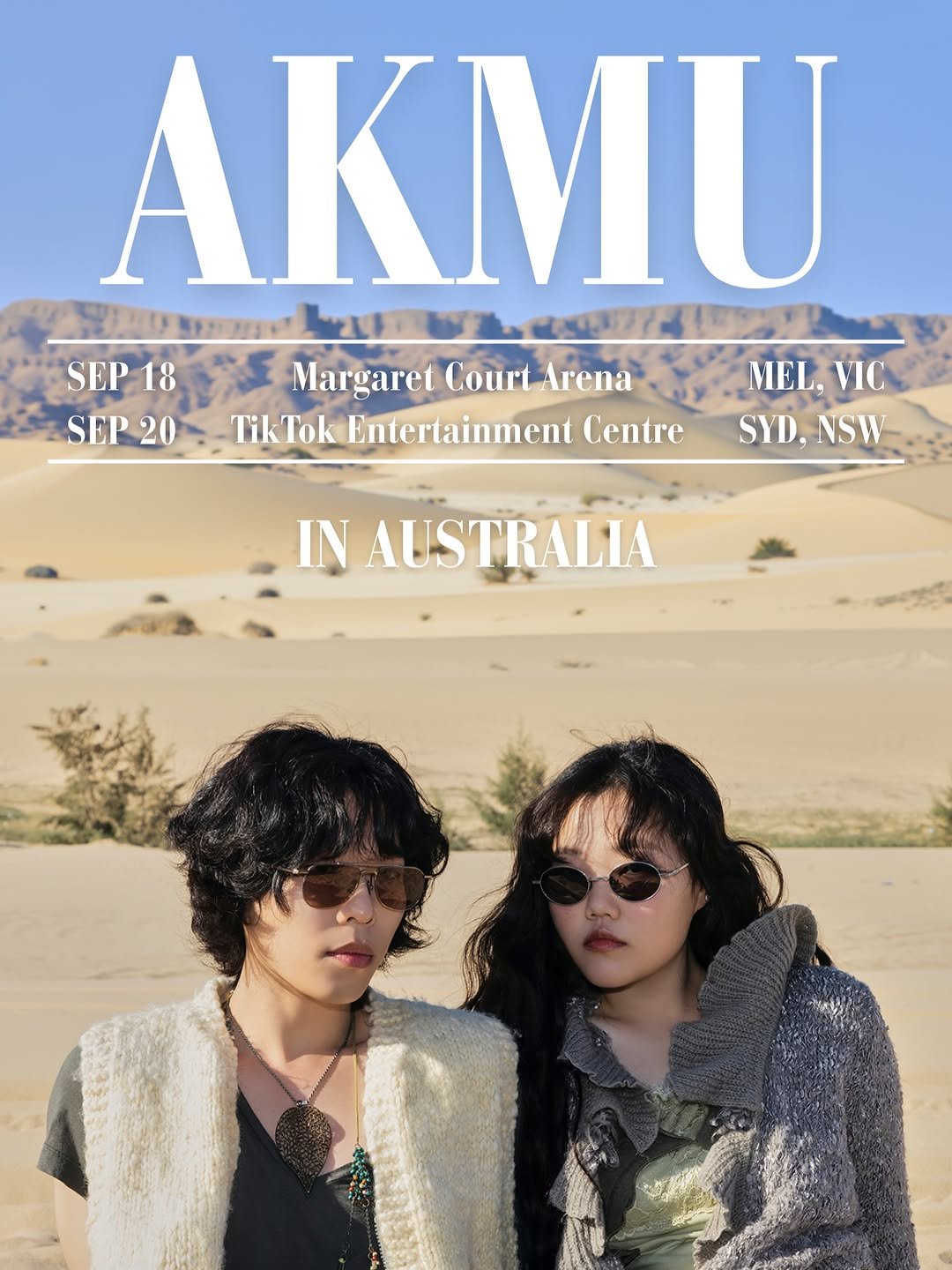 akmuofficial 게시물 이미지: AKMU in Australia

📍Melbourne – Margaret Court...