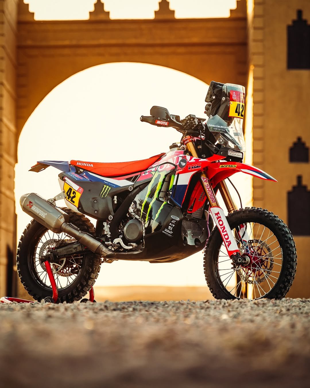 Photo by Akrapovič Exhaust System on December 20, 2025. May be an image of racing vehicles, dirt bike, motorcycle, lego, scooter, helmet and text.