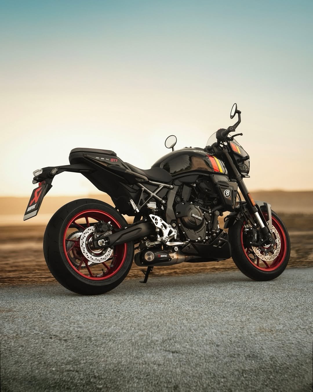 Photo by Akrapovič Exhaust System on December 18, 2025. May be an image of motorcycle, helmet and text.