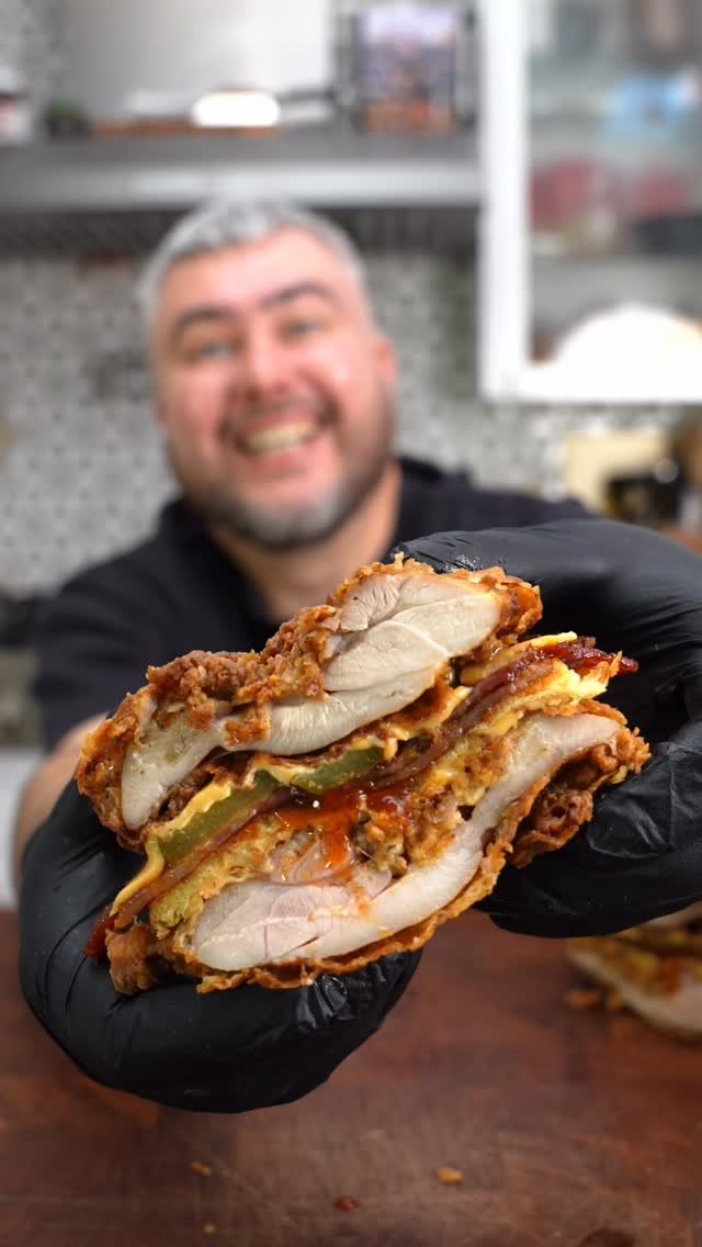 albert_cancook 게시물 이미지: Upside Down Double Fried Chicken Sandwich