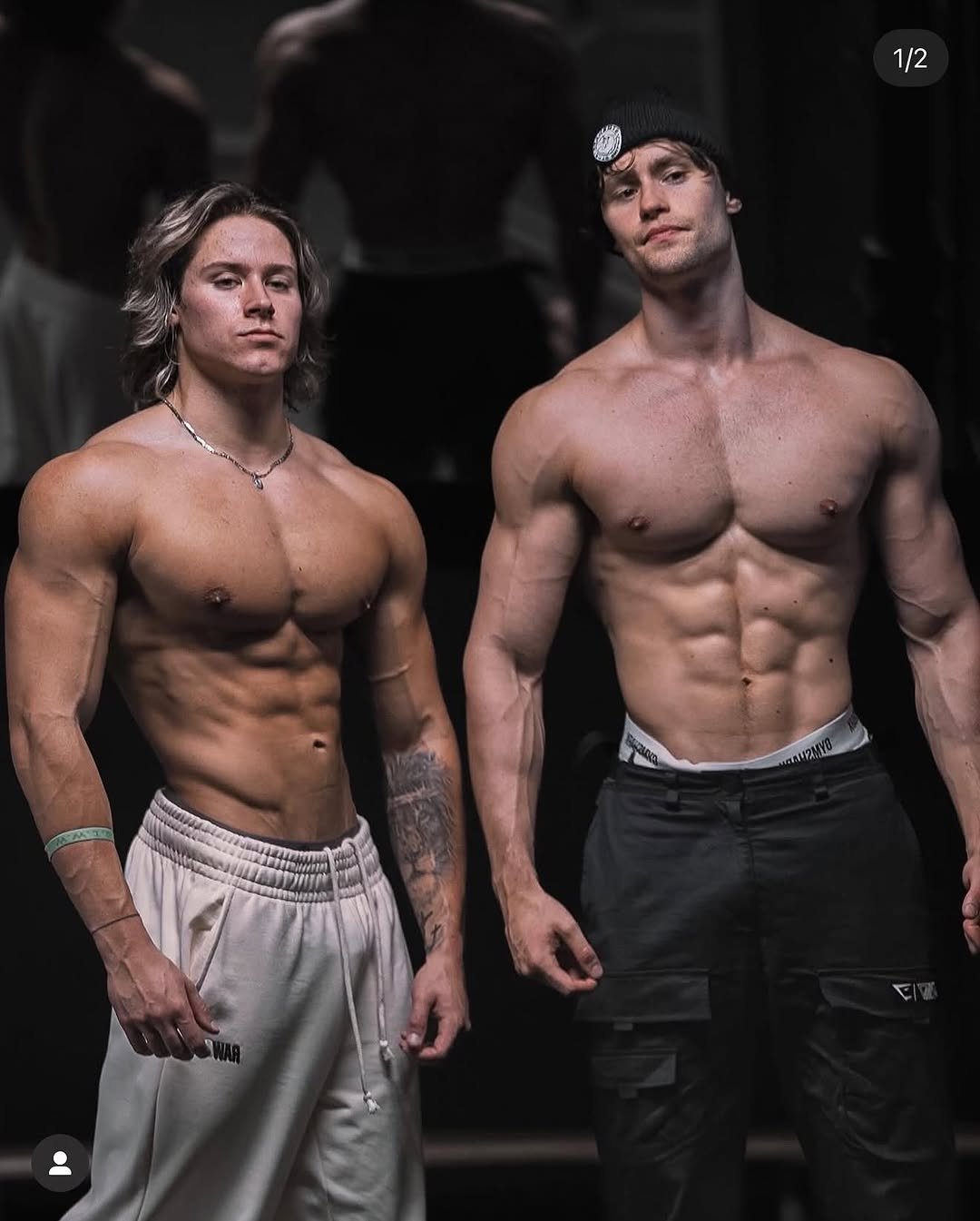 Photo shared by Alex Eubank on November 16, 2025 tagging @davidlaid. May be an image of one or more people, biceps, people bodybuilding, sportswear and text.