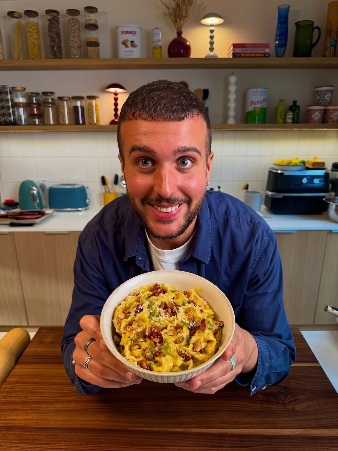 Photo by ALFIE STEINER on December 14, 2025. May be an image of pasta, biryani, fried rice, chow mein, bowl, spaghetti, noodles and text.