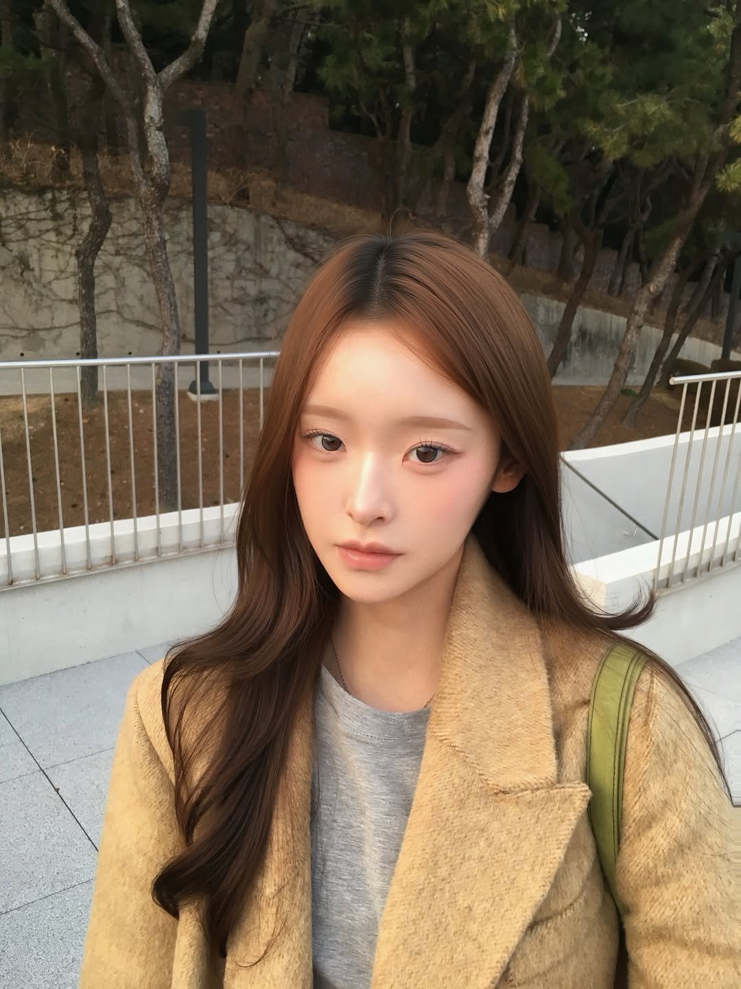 Photo by 예진 Yejin on February 20, 2026. May be an image of one or more people, hair, makeup, duffle coat, parka and text.