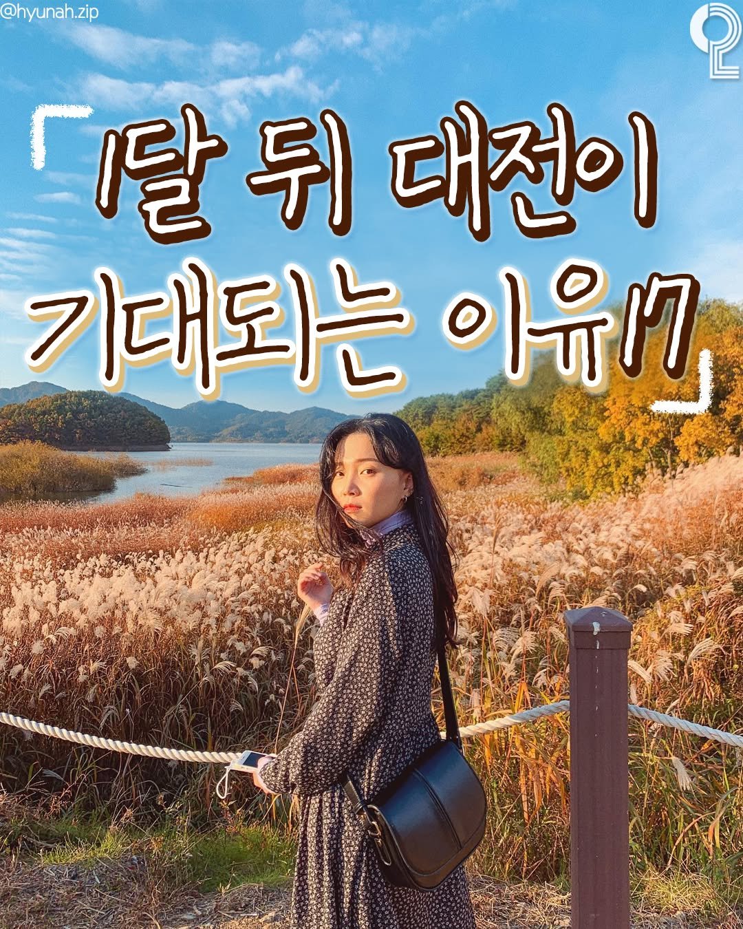 Photo by 대전에서 뭐 하지? 대전맛집 대전카페 대전여행 대전가볼만한곳 on September 06, 2025. May be an image of 1 person, poster and text that says '@hyunah.zip ဂု 1달뒤디 뒤 대전이 기대되는 이유17'.