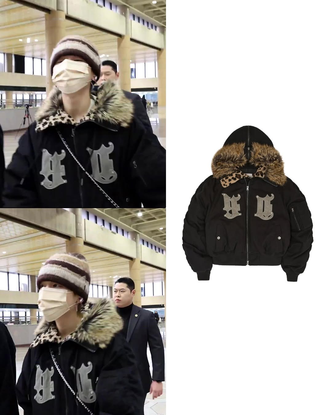 Photo shared by 패션홍보대행사_올데이 커뮤니케이션 on March 05, 2026 tagging @boynextdoor_official, and @hoodhood_official. May be an image of duffle coat, hat, goosedown coat, flight jacket, sweatshirt, parka, fleece, face mask and text.
