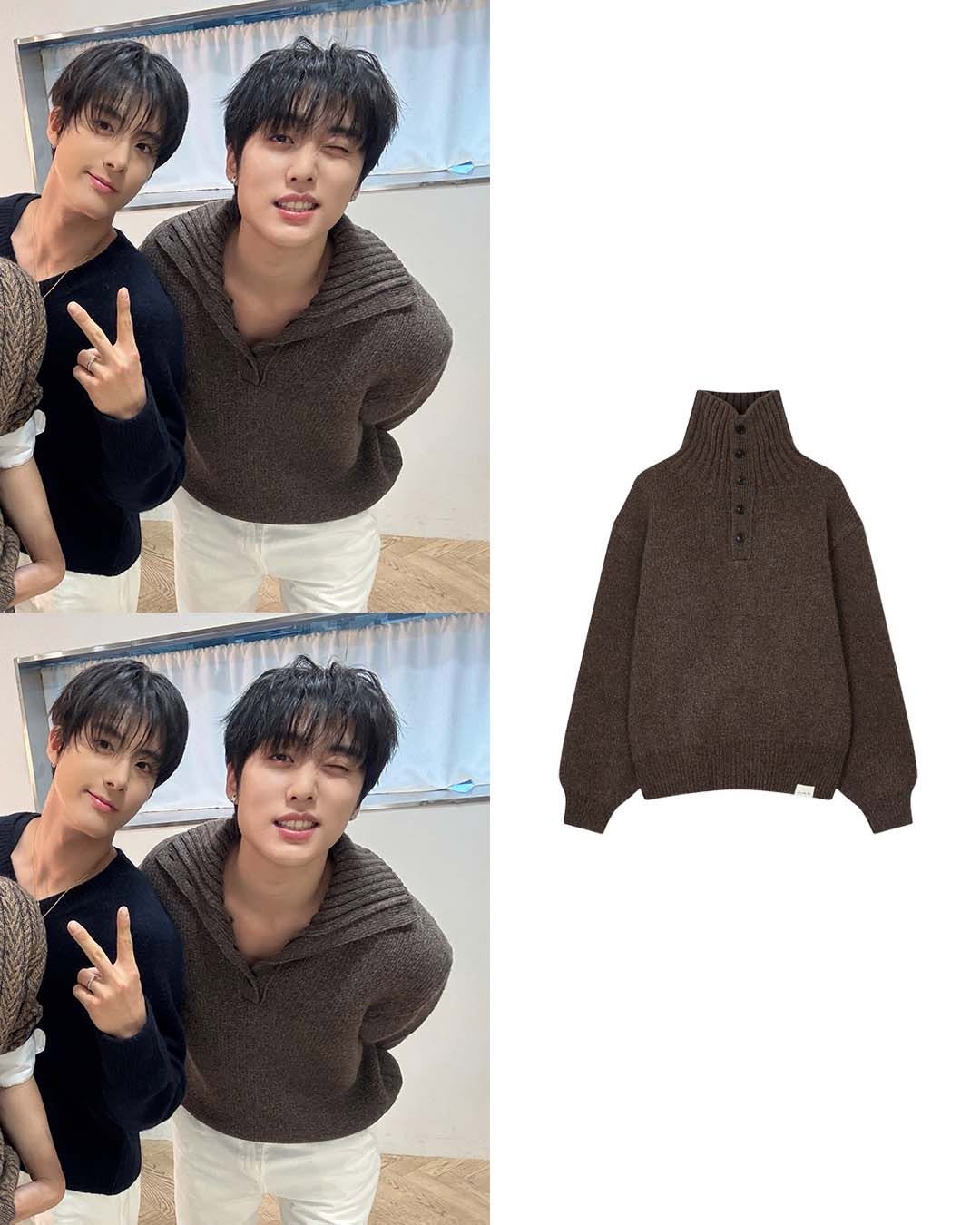 Photo shared by 패션홍보대행사_올데이 커뮤니케이션 on December 03, 2025 tagging @manontheboon, @jakeyjbae, and @theboyz_officl. May be an image of fleece, sweater, top, sweatshirt and text.