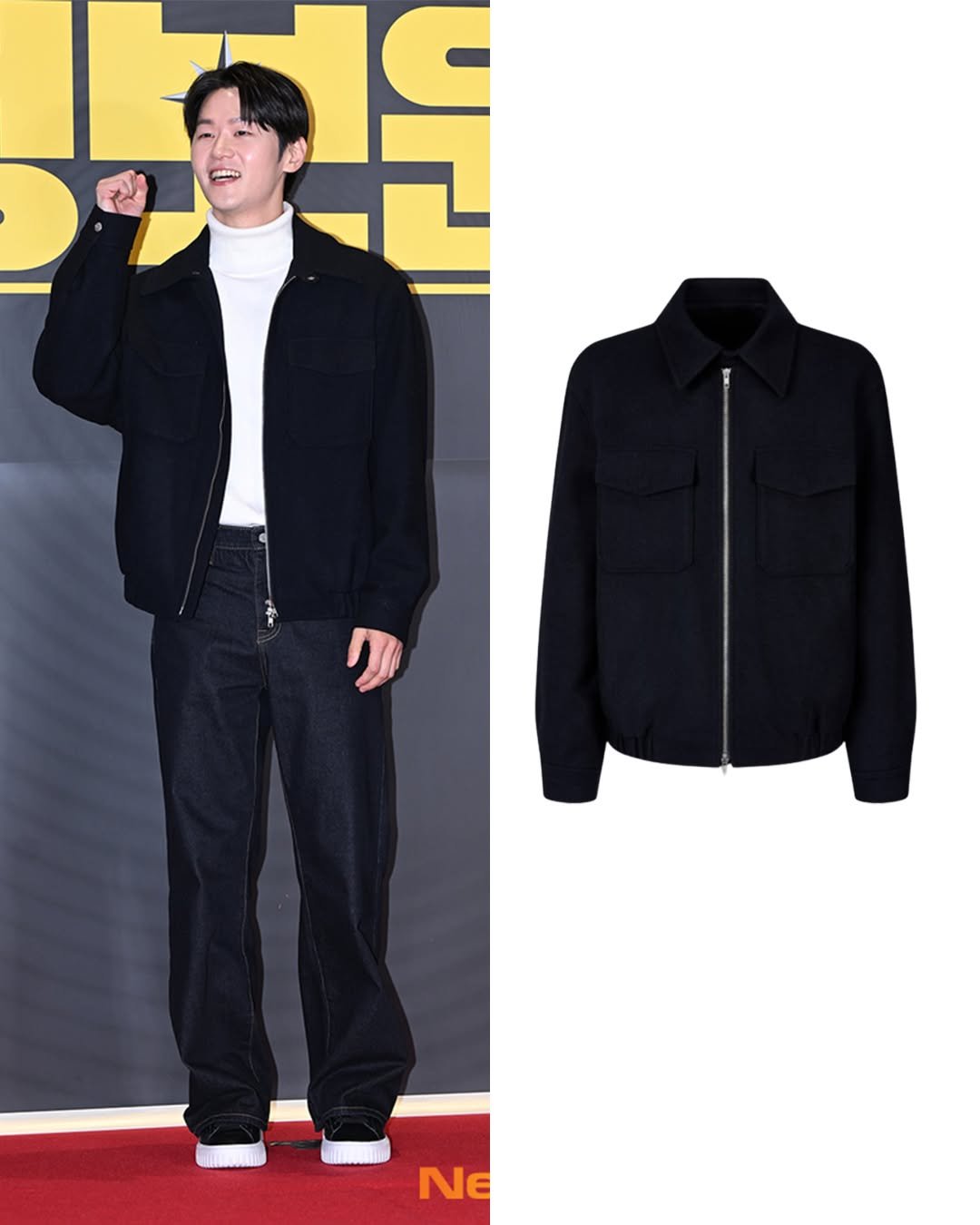 Photo shared by 패션홍보대행사_올데이 커뮤니케이션 on December 03, 2025 tagging @imcokecolor, and @studiotomboy. May be an image of duffle coat, overcoat, goosedown coat, fleece, jacket, parka, turtleneck and text that says '泉 Ne'.