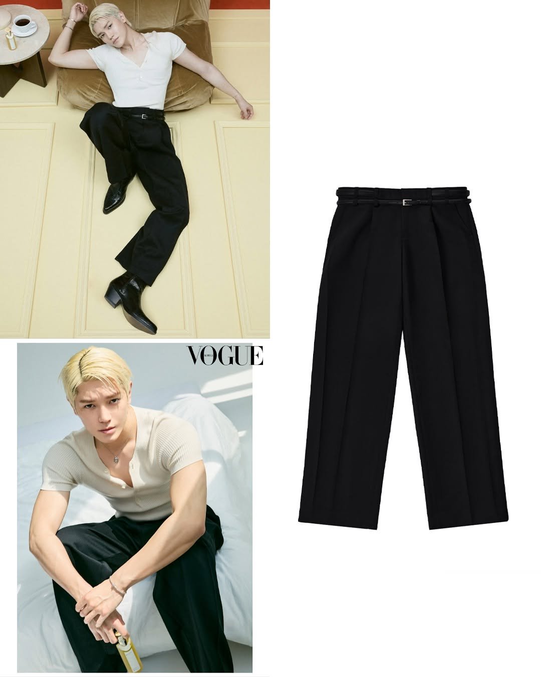 Photo shared by 패션홍보대행사_올데이 커뮤니케이션 on April 28, 2026 tagging @stu_office, @nct127, @nct, and @taeoxo_nct. May be an image of shorts, sweatpants, top and text that says 'VOGUE MI'.