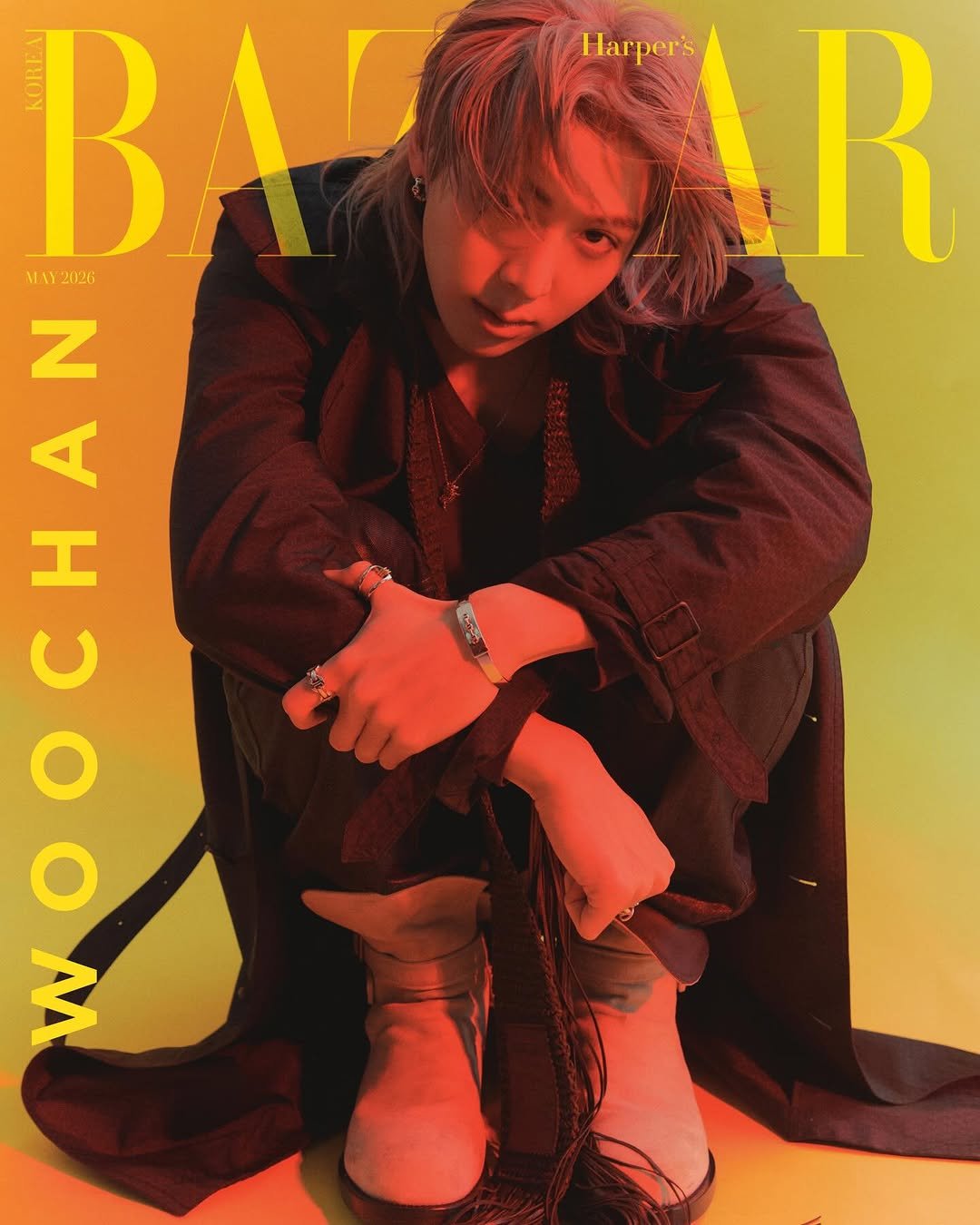 Photo shared by Harper’s BAZAAR Korea 하퍼스 바자 코리아 on April 09, 2026 tagging @burberry, @jowoochan_santa, and @allday_project. May be an image of magazine, poster, bolo tie and text that says 'BAK B MAY2026 2026 SAR Harper's z ZHRA POCO U エ Z'.