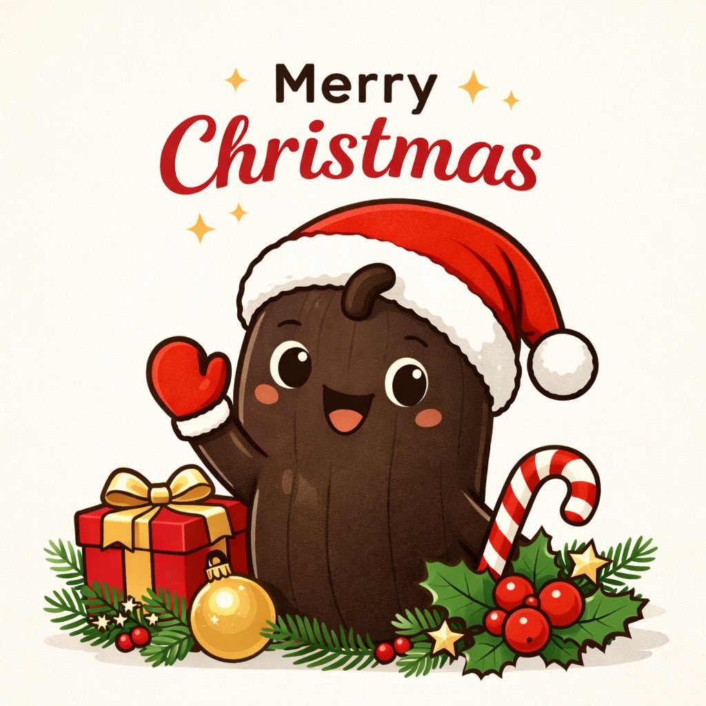 Photo by 올데이바닐라빈🌱 on December 23, 2025. May be a cartoon of gingerbread cookie, cake, christmas tree, snowman and text that says 'Merry Christmas'.