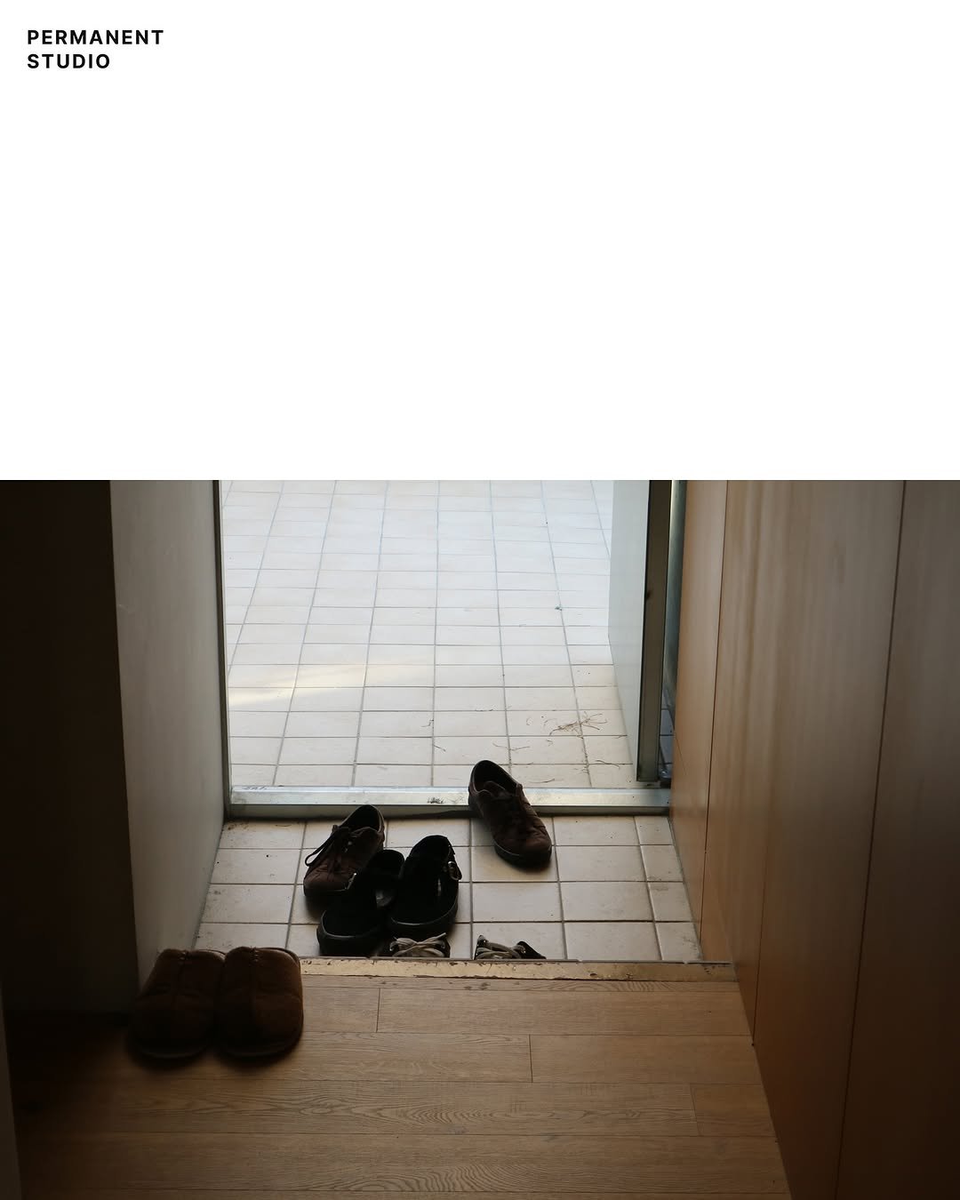 Photo shared by 알티드웹[all:tid web] on July 28, 2025 tagging @kangjungseok.official, and @permanentstudio.bs. May be an image of shoes and text that says 'PERMANENT STUDIO'.