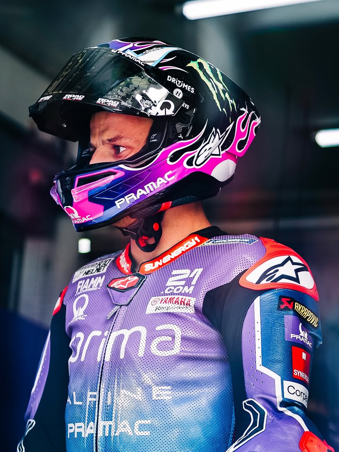 Photo shared by Alpinestars on February 13, 2026 tagging @jackmilleraus. May be an image of racing vehicles, motorcycle, helmet and text.