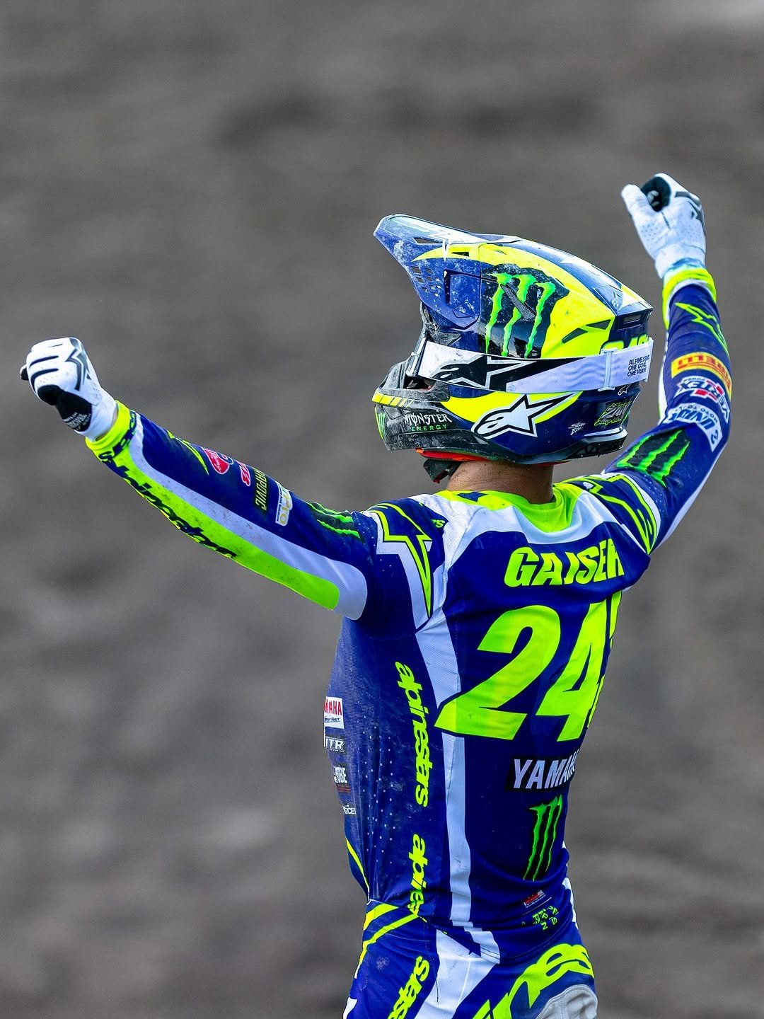 Photo shared by Alpinestars MX and Off-Road on April 20, 2026 tagging @tiga243, @yamaharacingcomofficial, and @yamahafactorymxgp. May be an image of racing vehicles, dirt bike, motorcycle, helmet and text.