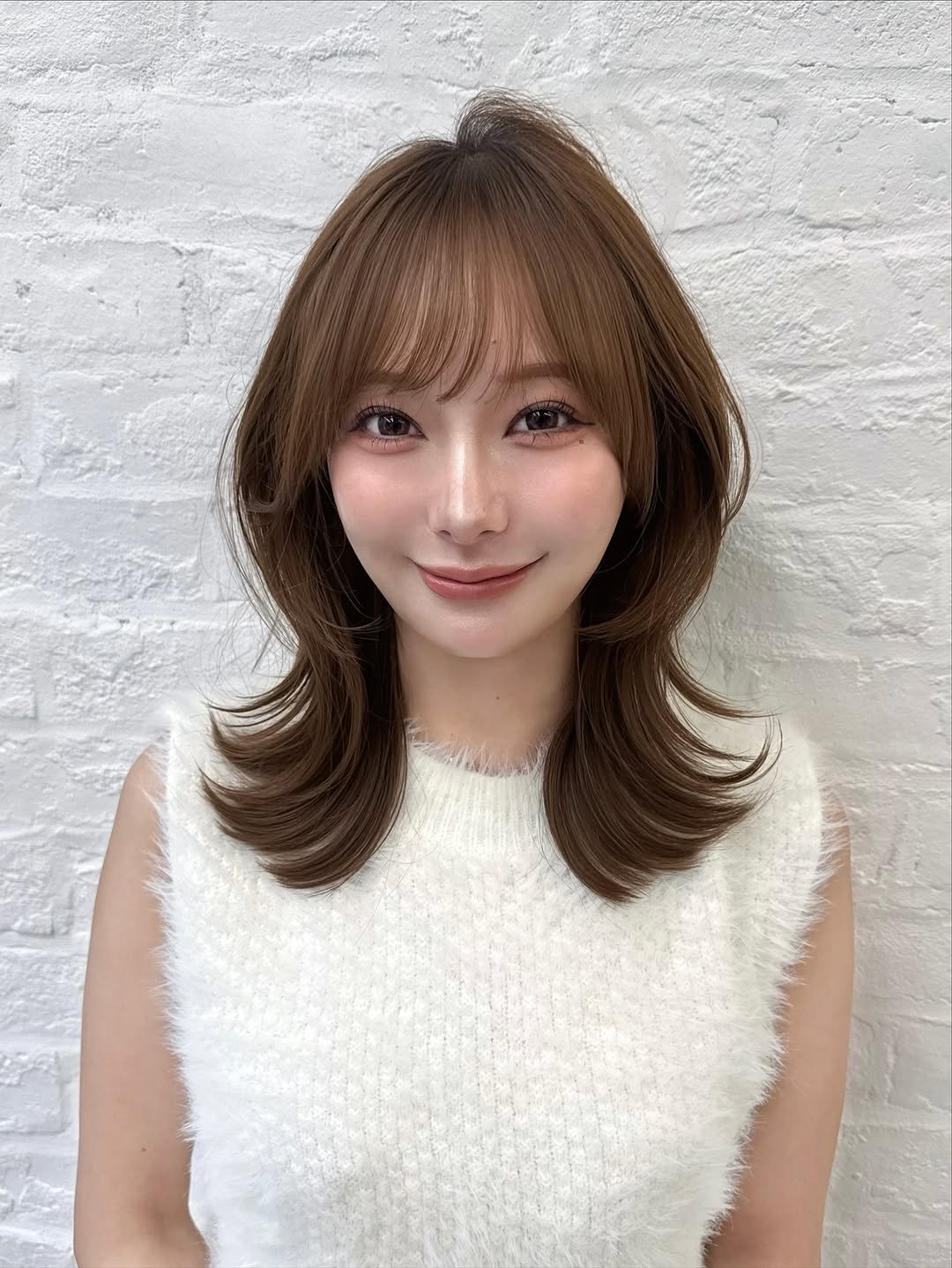 Photo by 顔周りカット/前髪/レイヤーカット/表参道/高島大登 on November 14, 2025. May be an image of one or more people, braids, bangs, blonde hair, long hair, top and text.