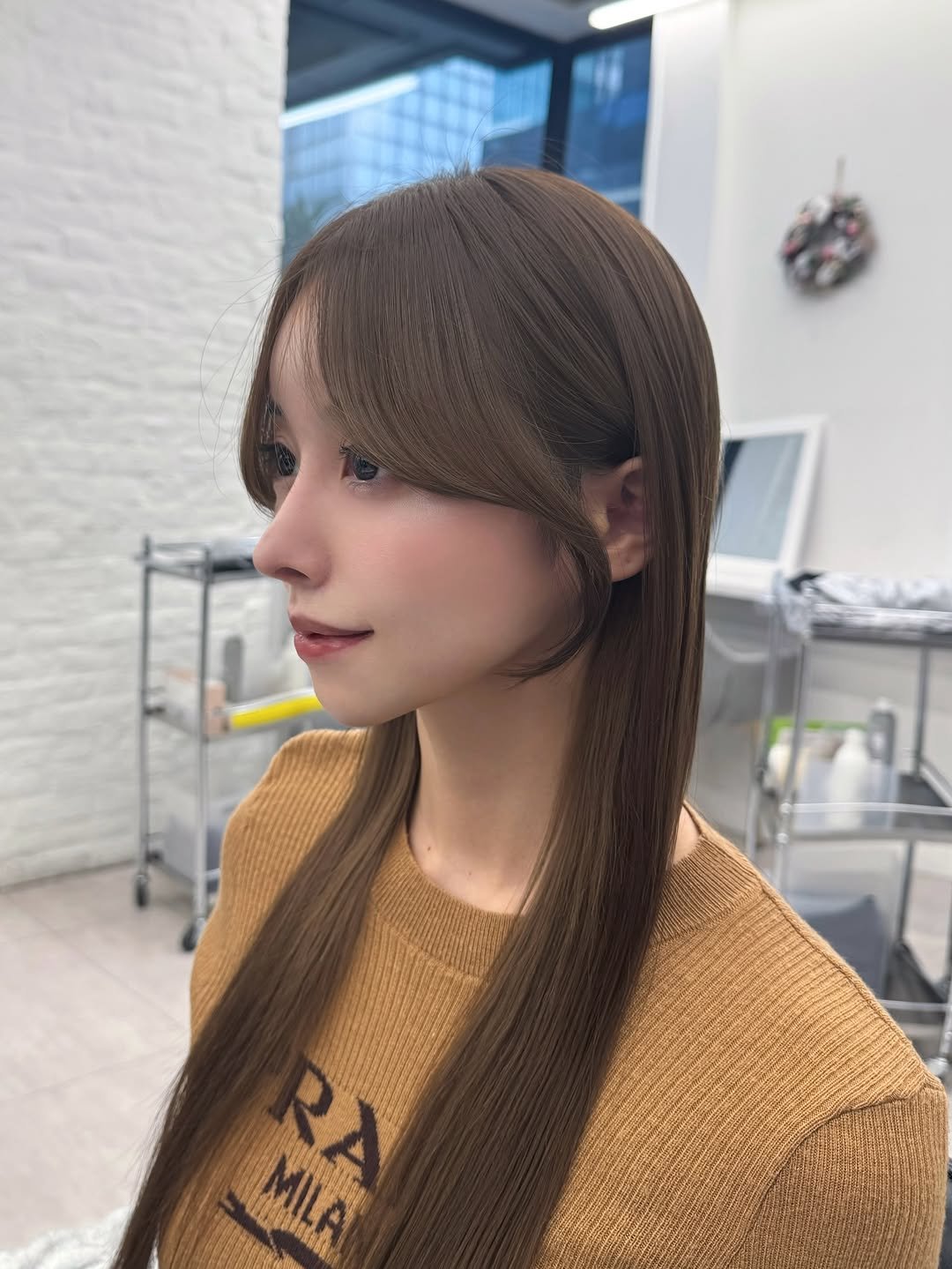 Photo by 顔周りカット/前髪/レイヤーカット/表参道/高島大登 in 表参道. May be an image of one or more people, braids, bangs, blonde hair, mannequin and text.