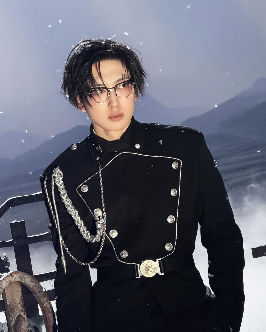 Photo by &TEAM on March 25, 2026. May be an image of one or more people, makeup, bolo tie, military uniform and text.