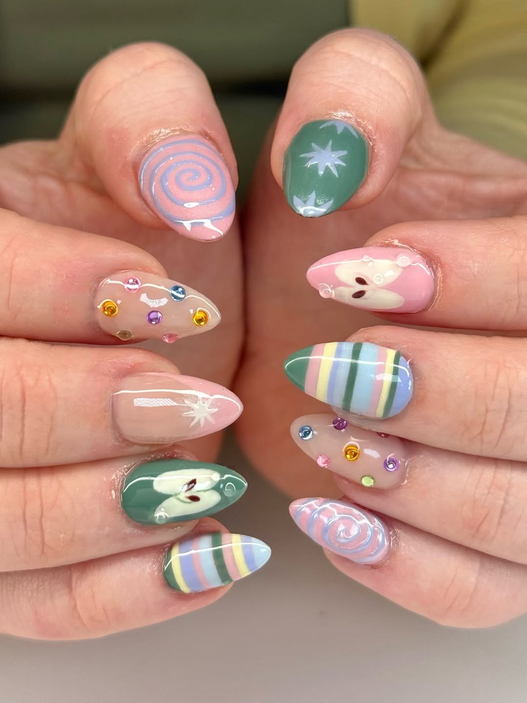 Photo shared by ♡‧₊˚ angels touch‧₊˚ ♡ - winnipeg nail artist on February 25, 2026 tagging @joce_isabelle. May be an image of one or more people, fingernails, Easter egg and text.