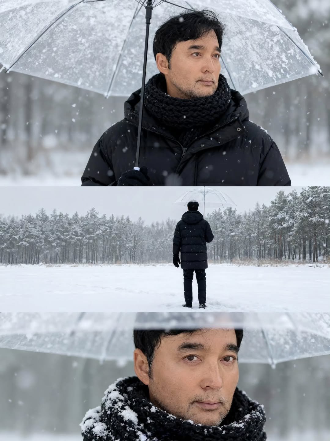 Photo by 안준하 on November 04, 2025. May be an image of umbrella, parka, snow and text.