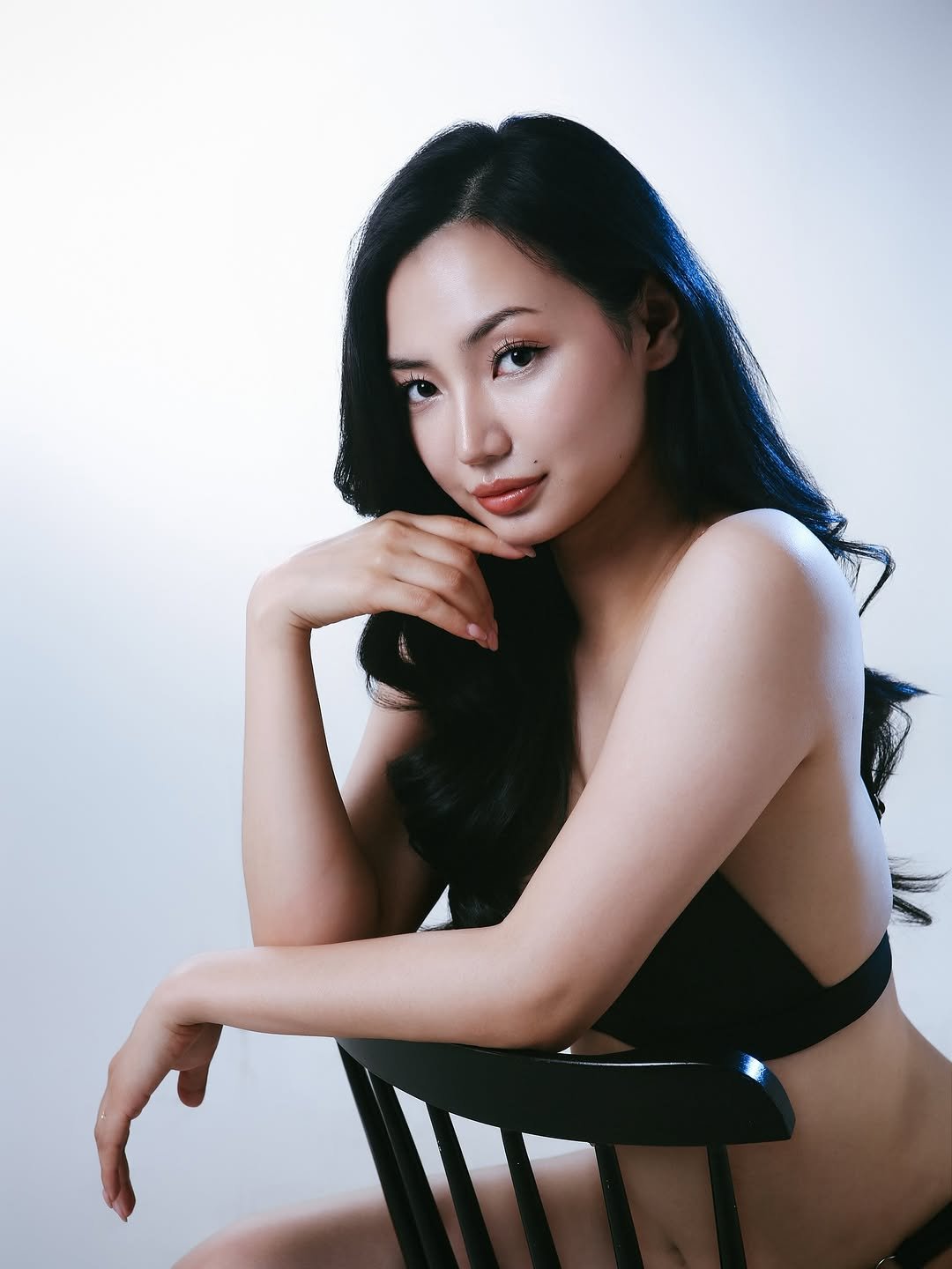 Photo by Anu Ujin on June 19, 2025. May be an image of 1 person, hair, makeup, bra and text.