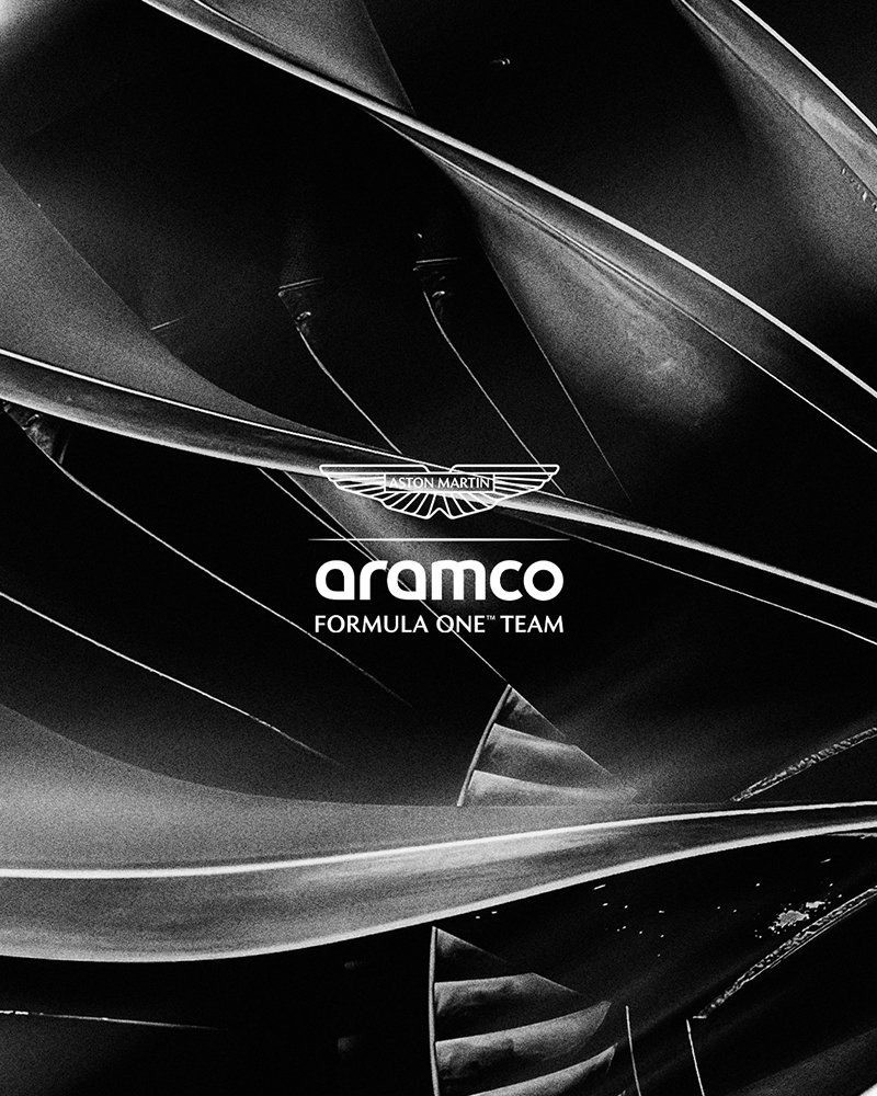 Photo by Aston Martin Aramco Formula One™ Team on January 04, 2026. May be a black-and-white image of text that says 'ASTONMARTIN ASTONMARTIN ASTON MARTIN aramco FORMULAQNETEAM FORMULA ONE TEAM'.