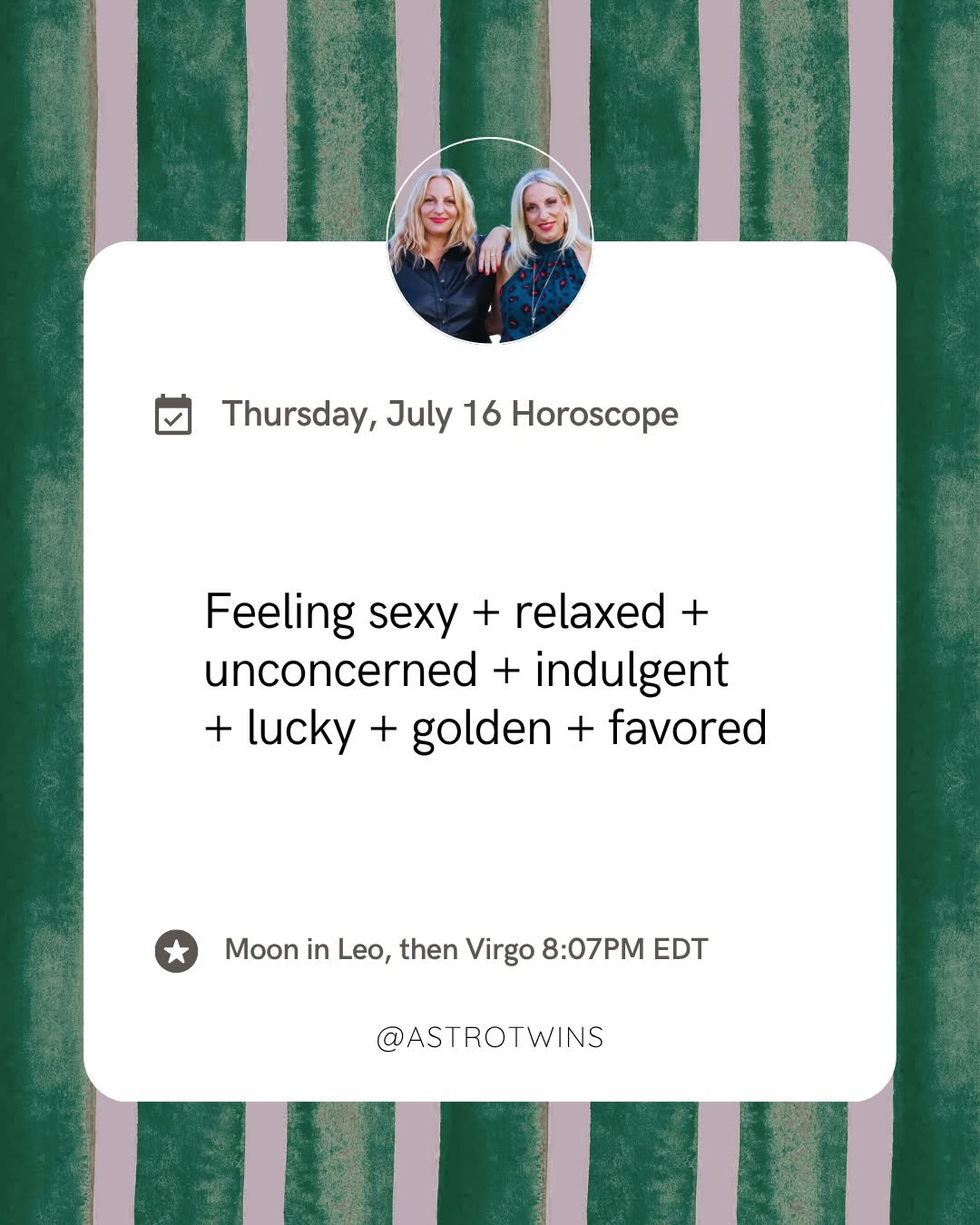 astrotwins 게시물 이미지: Moon in Leo/Virgo⁠
The day starts with a...