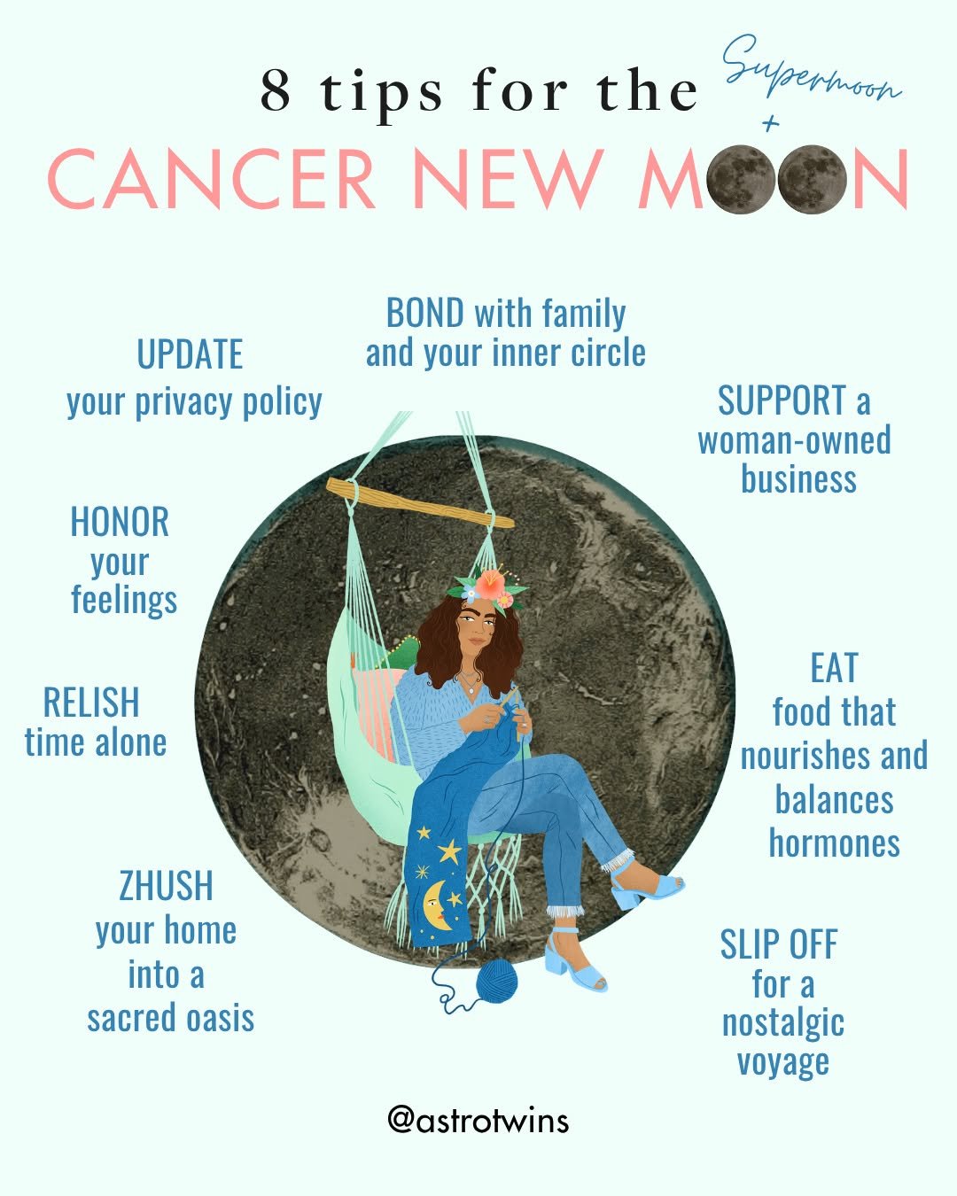 astrotwins 게시물 이미지: New Moon in Cancer (5:44am; 21°59’;...