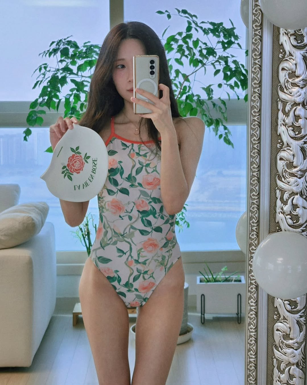 Photo shared by 셀리 on February 14, 2026 tagging @swim_od. May be an image of slip, sleepwear, wetsuit and text.