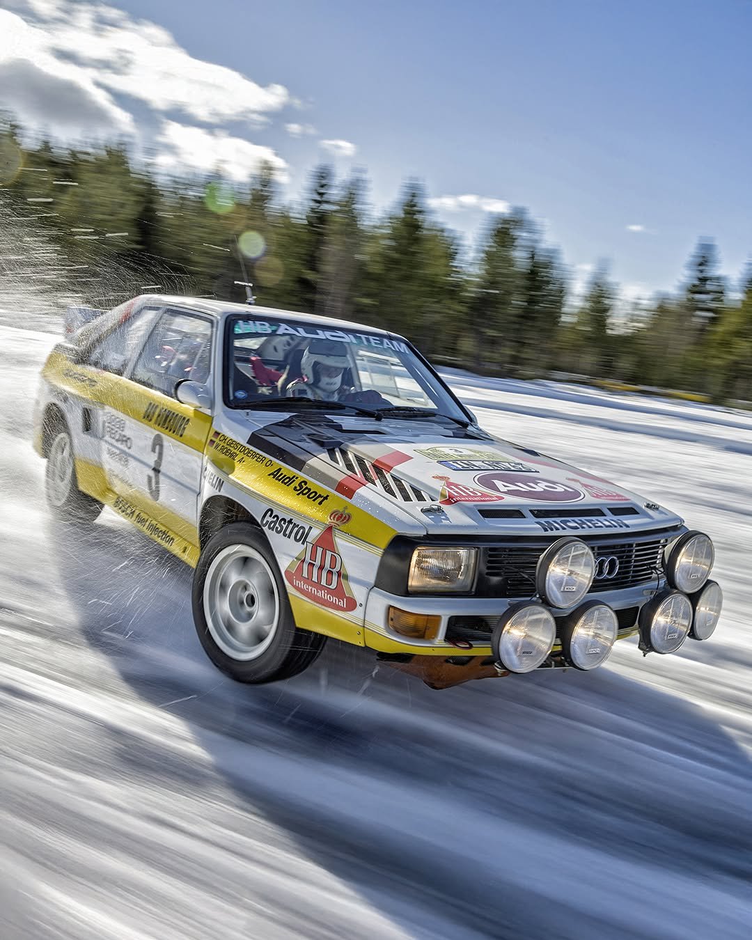 Photo by Audi on January 03, 2026. May be an image of racing vehicles, race car, snow and text.