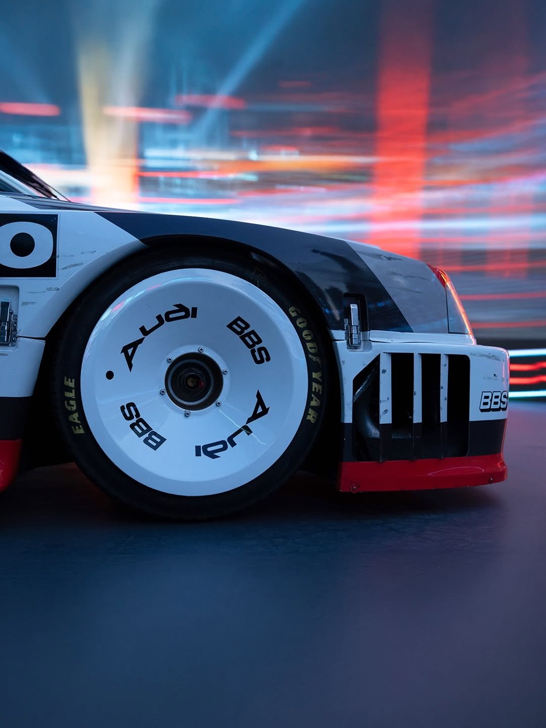 Photo shared by Audi Sport on February 27, 2026 tagging @auditradition. May be an image of racing vehicles, lego, race car, wheel and text that says 'O Aua, BBS BBS ញ E 595 PHA -'.