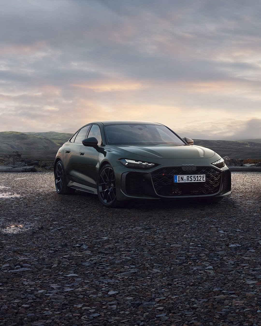 Photo by Audi on February 22, 2026. May be an image of sedan, wheel, road and text.