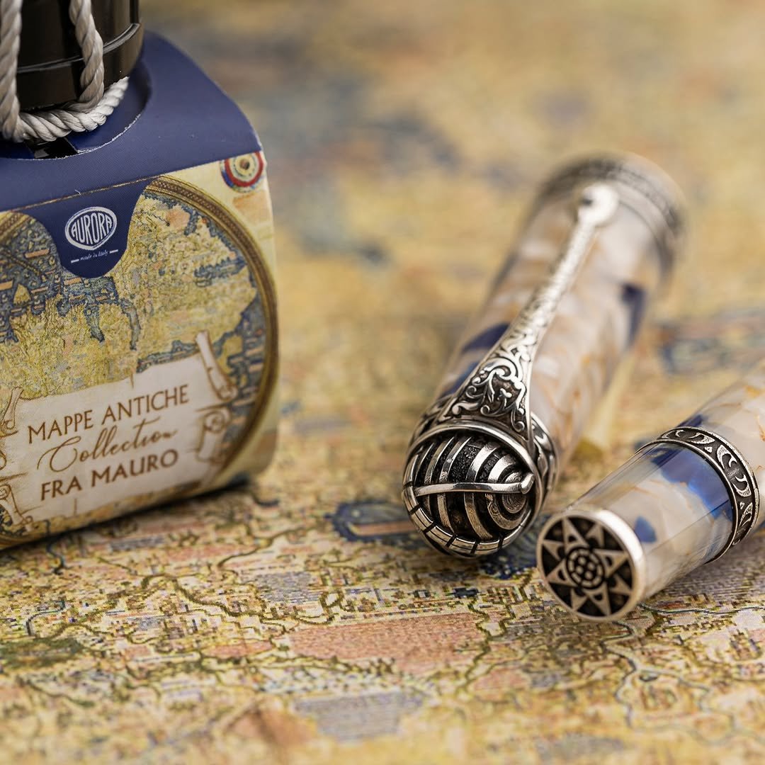 Photo by Aurora Pen in Aurora Pen. May be an image of lighter, fragrance, map, pen, perfume, briar and text that says 'MAPPEANTICHE MAPPE ANTICHE Collectio FRAMAURO MAURO FRA C'.