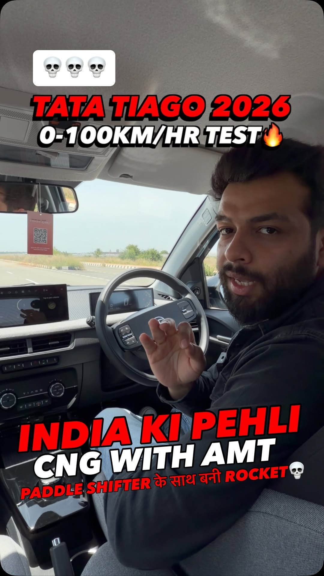 autojournal_india 게시물 이미지: “INDIA की पहली CNG-AMT🔥TIAGO 0-100KM/HR TEST💀”...
