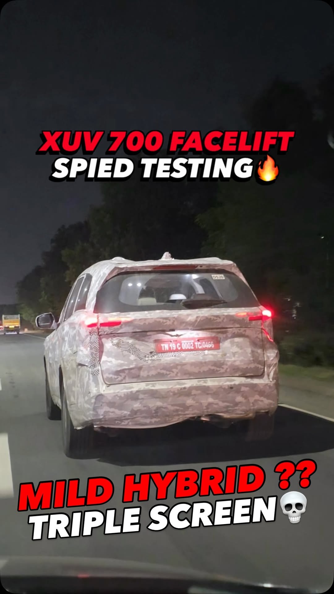 autojournal_india 게시물 이미지: “XUV 700 FACELIFT SPIED TESTING🔥STRONG...